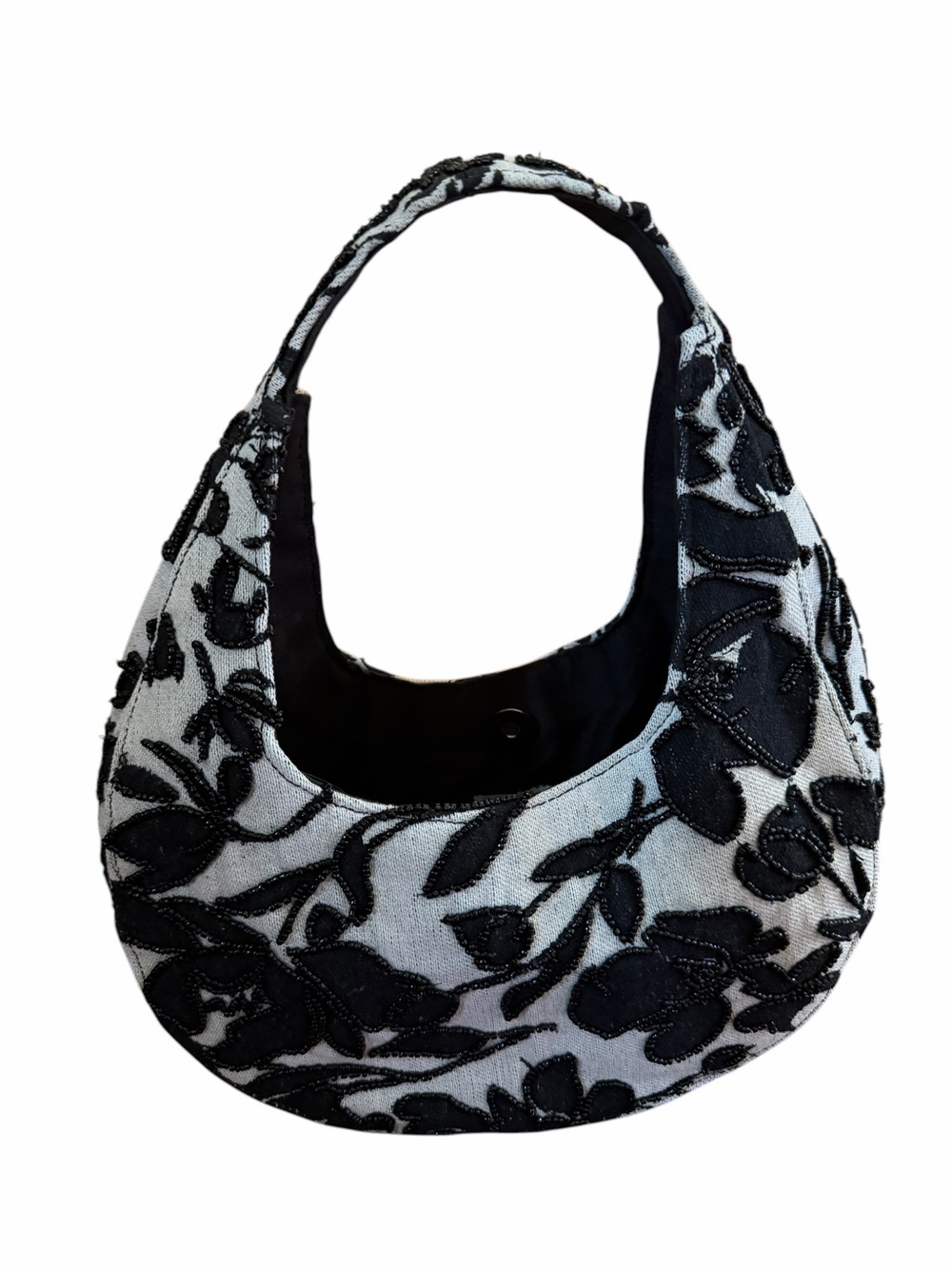Floral Embroidered Small Hobo Bag